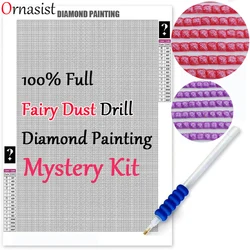 2024 New Full Fairy Dust Drill Diamond Painting Cross Stitch Diamond Mosaic ResinStone Embroidery Mystery Diamond Art Home Decor