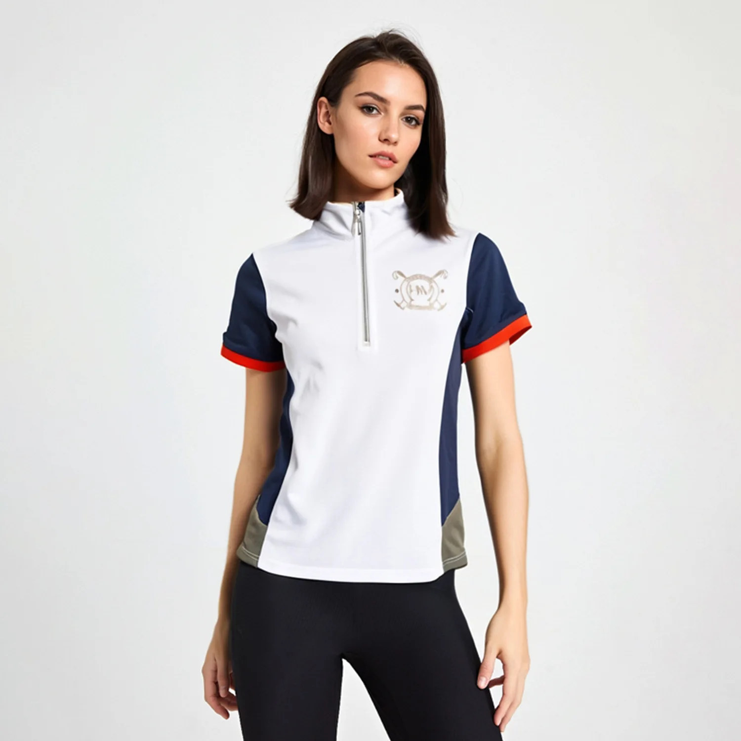 Horseware Women's Stand Collar Raglan Short Sleeve Shirt Women's T-shirt Equestrian Summer Knight Clothing Hw
