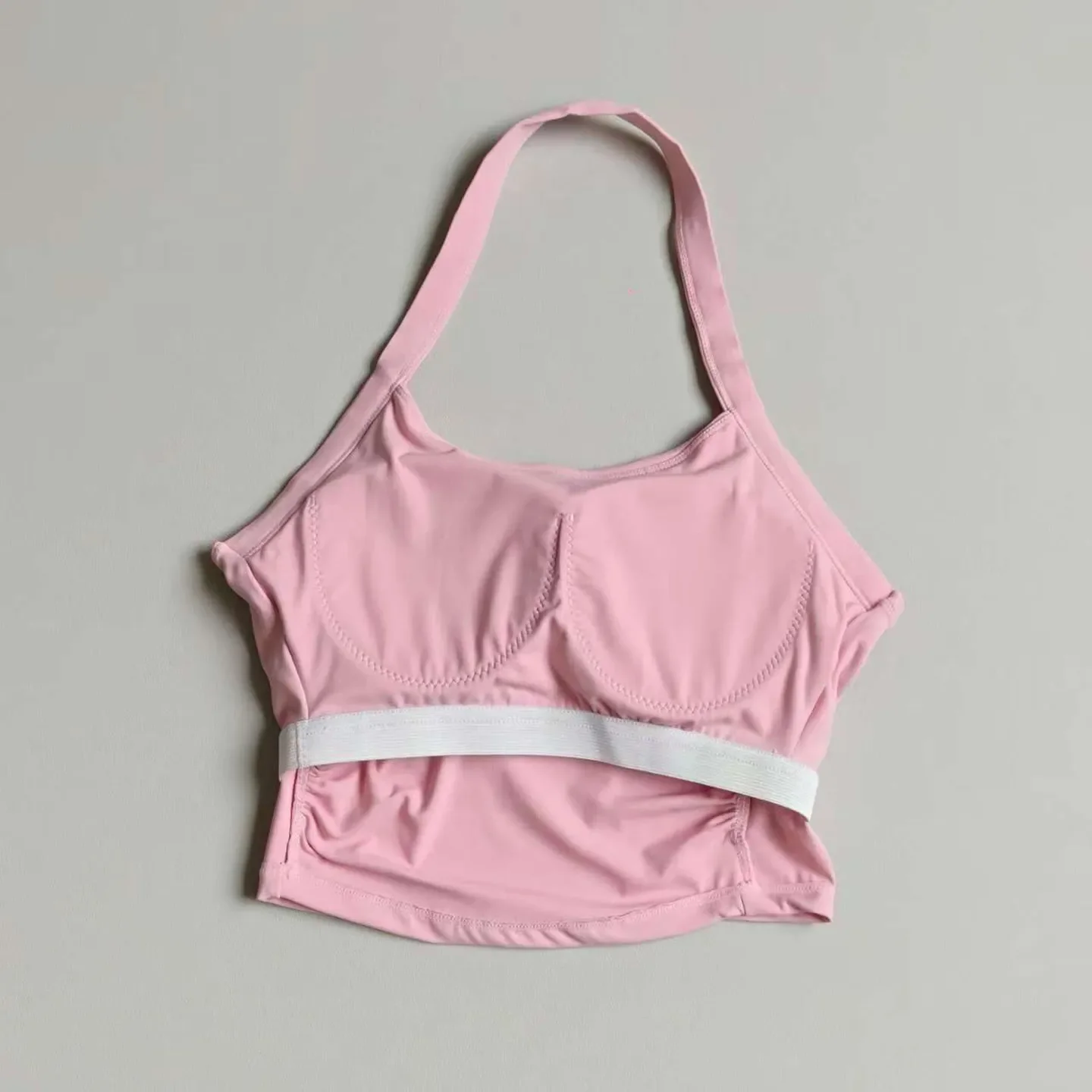 Women's Halter Neck High-Intensity Sports Bra Yoga Vest with Chest Pad for Pilates Fitness Collecting Secondary Breasts