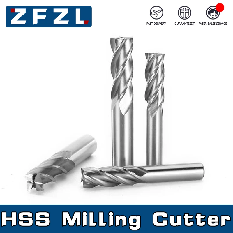 

1PC End Mills High Precision HSS Metal Cutter 1 2 3 4 5 6mm 2 Flutes 4 Flutes Teeth Aluminum Milling Tool Key Seater Router Bit