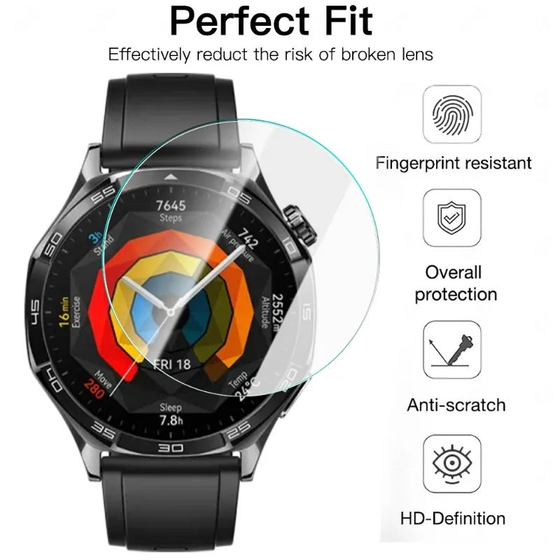 5-1PACK Tempered Glass for Huawei Watch GT 5 46MM 41MM One-Click Easy Install Tool Screen Protector for Huawei Watch GT5 46/41MM