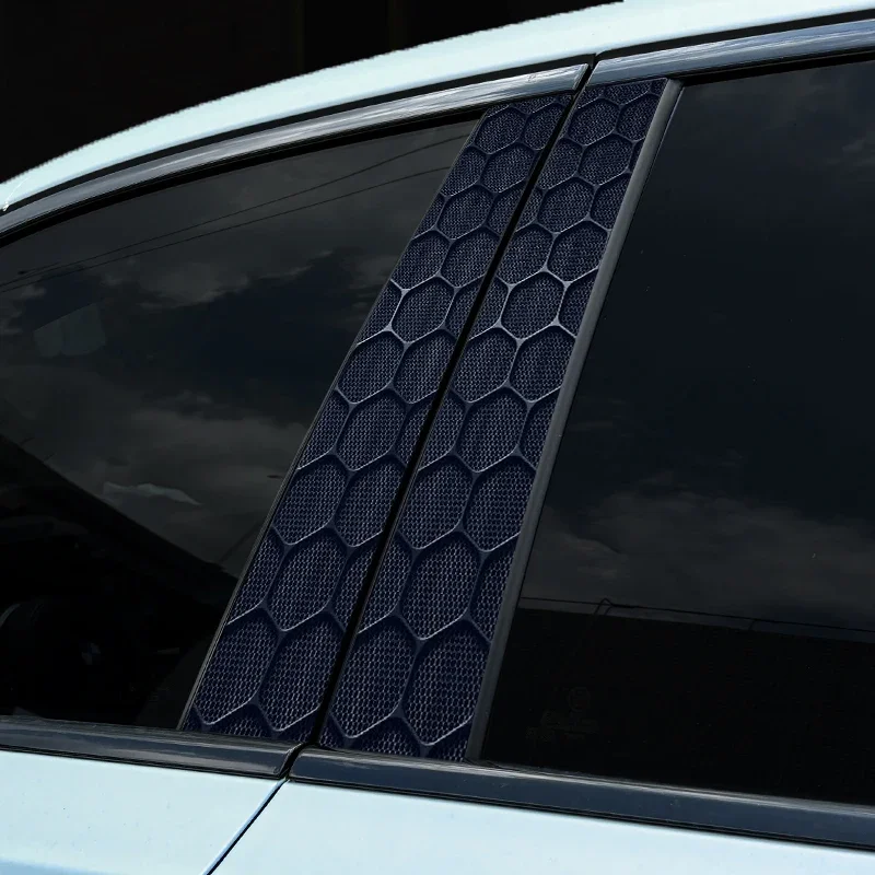 1PC Honeycomb Geometric Car Stickers Auto B Pillar C Pillar Waterproof Vehicle Center Column Decor Cover Scratch DIY PET Decals