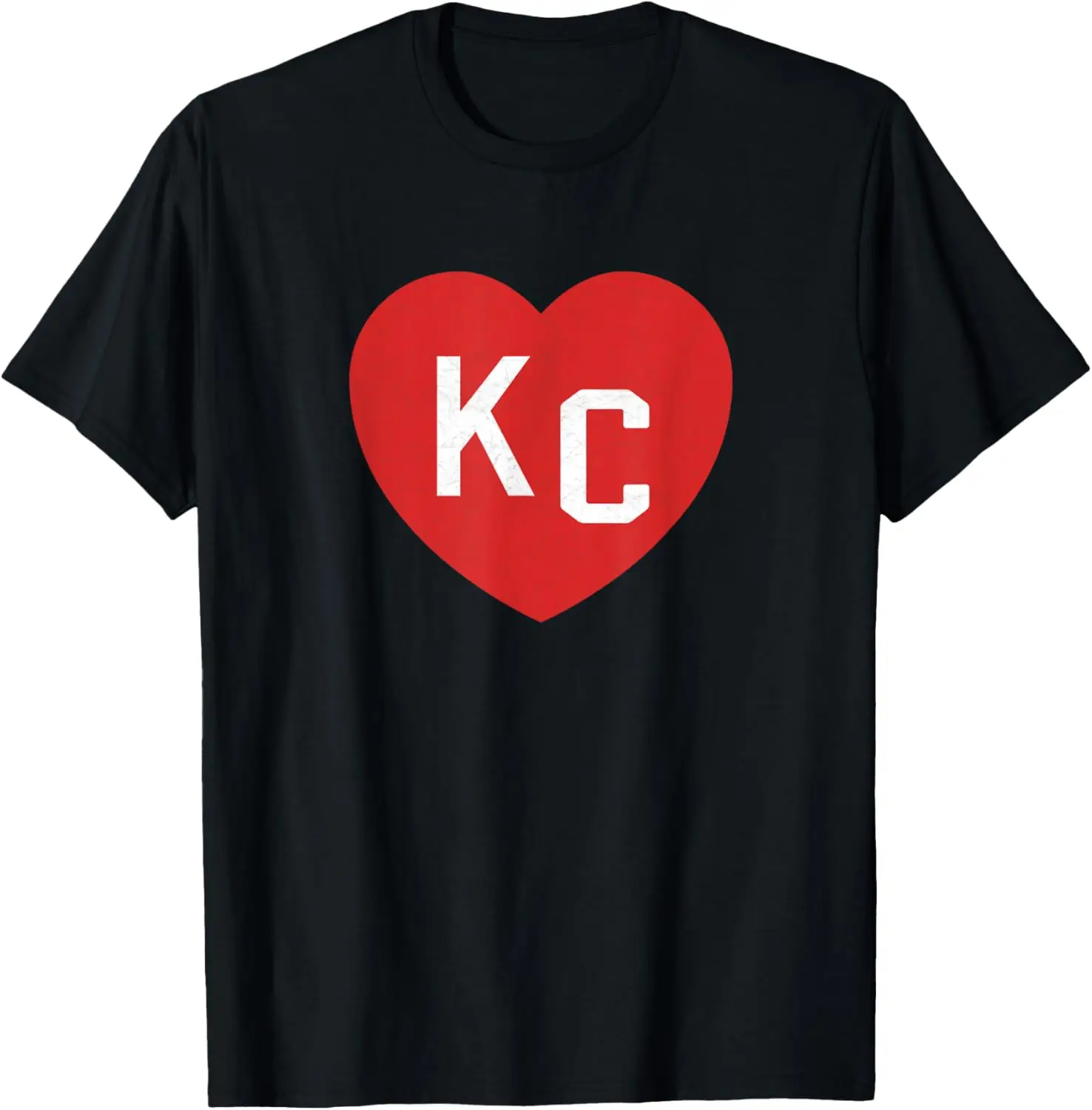 Red Kansas City Kc Heart Kansas City Letter Kc Red/White KC T-Shirt