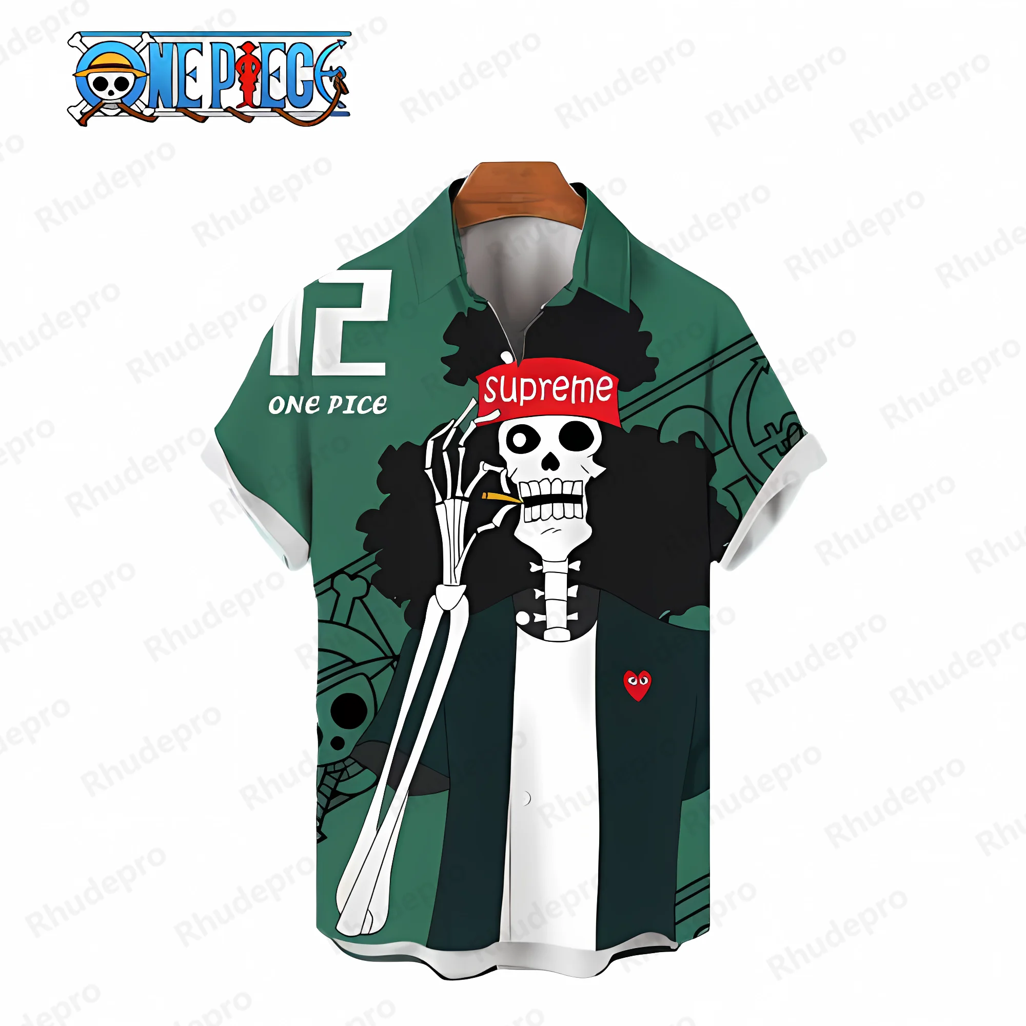 Blouse Monkey D Luffy Oversize Elegant Shirt Man One Piece Y2k Tops Men's Shirts Hawaii Blouses Harajuku Social Leisure HD Print