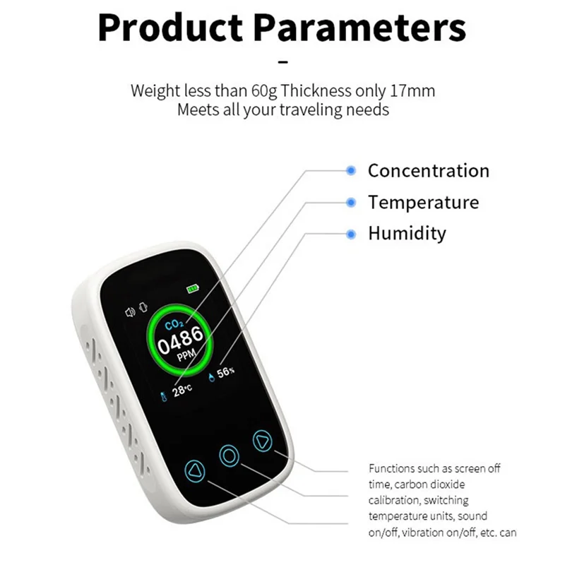 HFES – moniteur de qualité de l'air, testeur Portable de monoxyde de carbone, compteur de température et d'humidité