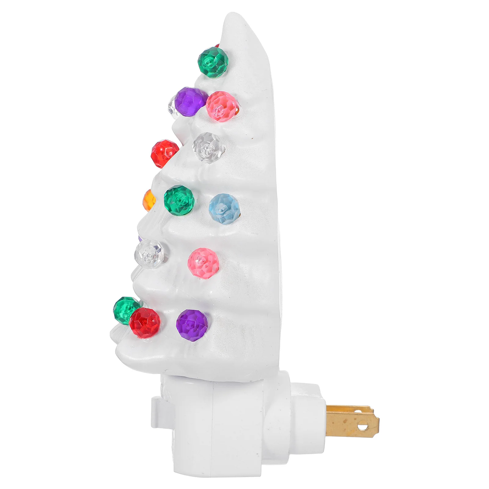 

Christmas Tree Night Light Plug-in 360 Degree Rotating Base LED Warm Glow Resin Decor for Holiday Bedroom Bathroom Kitchen