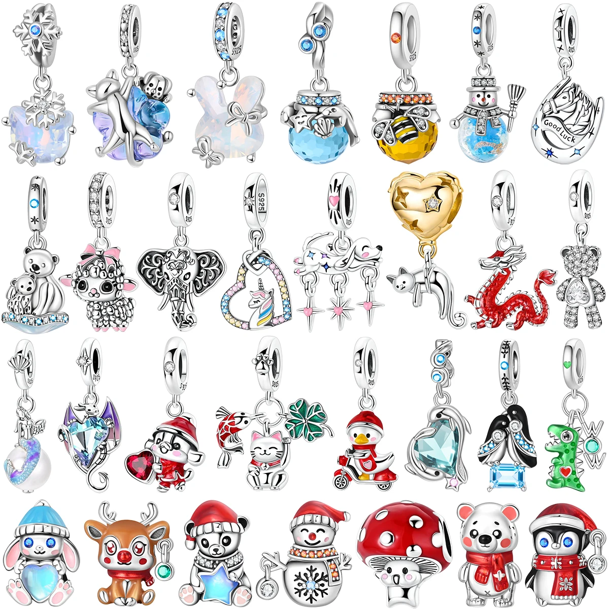 

Оригинальные подвески из стерлингового серебра 925 пробы, кулон в виде животного, стрекоза, медведь, бусины для женщин, ожерелье, браслет «сделай сам», изысканные ювелирные изделия, прекрасный подарок