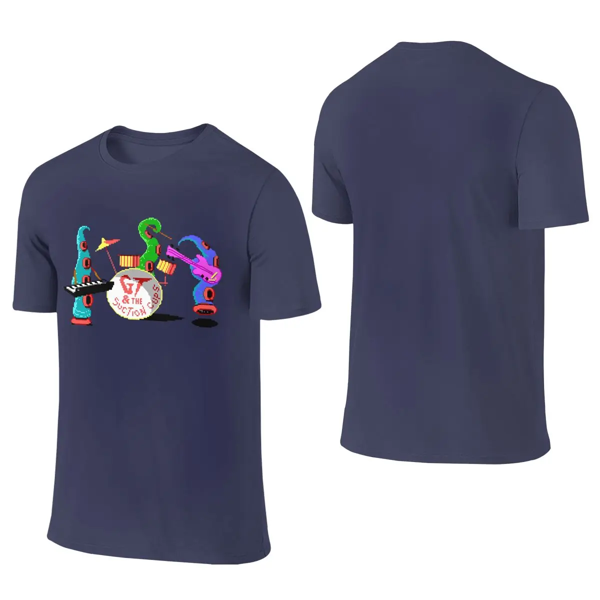 Maniac Mansion Pixel Style- Retro DOSSoft Reversible T-shirt Street Hip-Hop   Short Sleeve