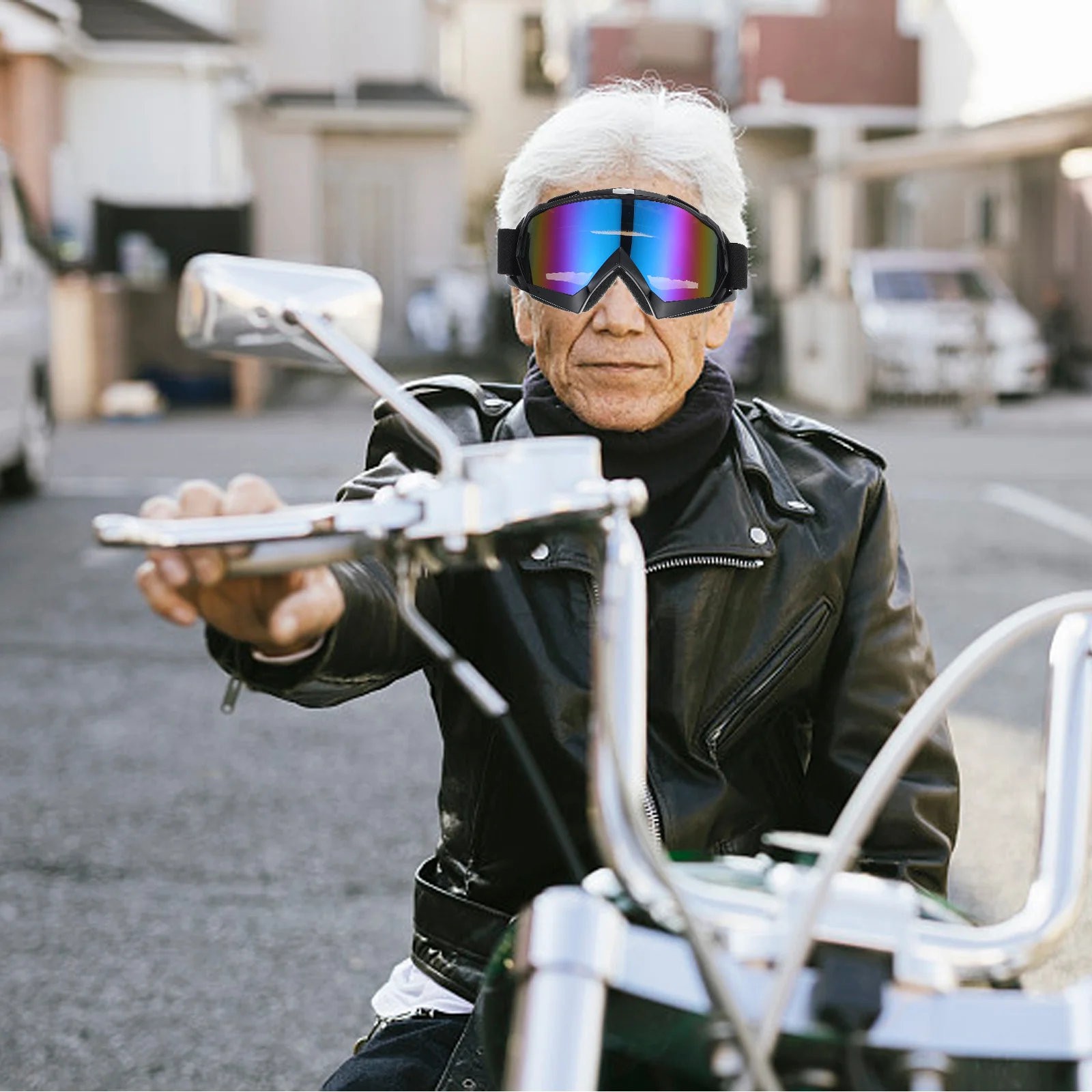 

Windproof Motorcycle Goggles Outdoor Cycling Sports Glasses Tpu Frame Scratch Resistant for Bike Ski Riding Unisex Eye