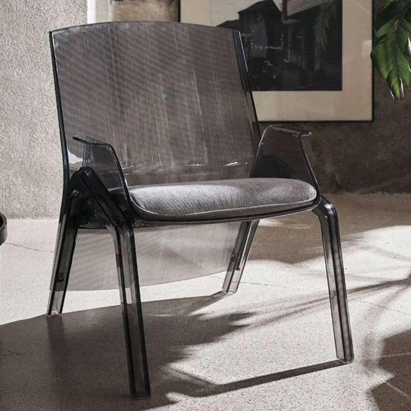 Nordic Transparent Acrylic Single Sofa Chair Light Luxury Living Room Bedroom Leisure Seat Simple Designer Modern Furniture