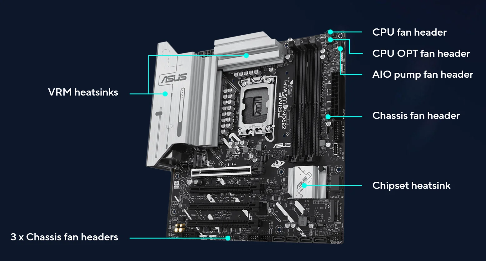 ASUS PRIME Z890M-PLUS WIFI اللوحة الأم المقبس LGA1851 CPU DDR5 8666 + MT/s (OC) شرائح الذاكرة Z890 mATX اللوحة الرئيسية #3
