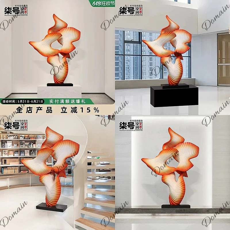 Large Modern Abstract Floor Sculpture Art Installation for Hotel Lobby Sales Office Decoration
