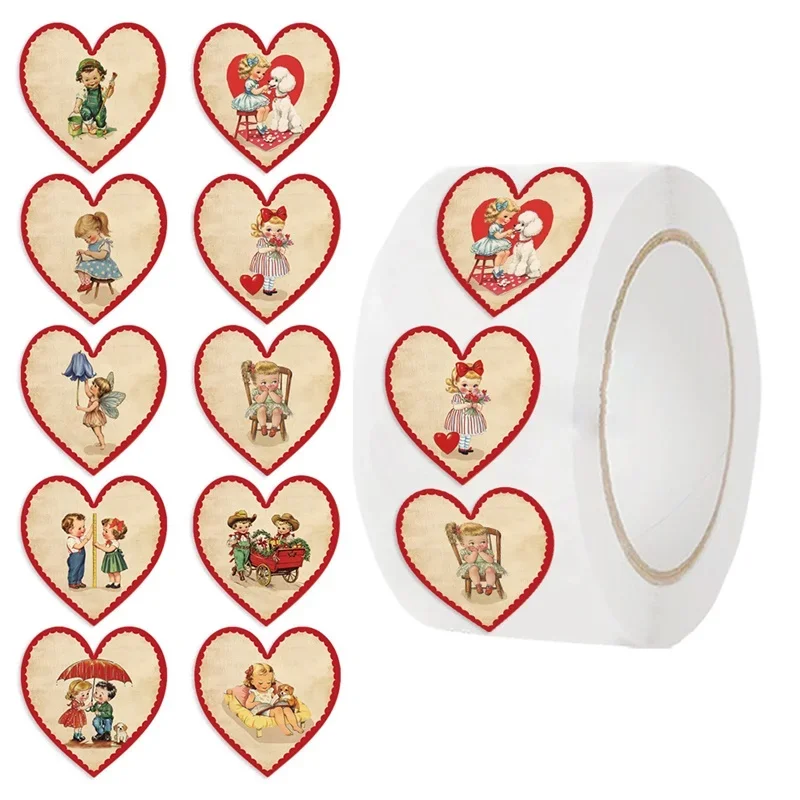 

500PCS Kawaii Kids Love Sticky Paper Labels DIY Sealing Decoration Stickers Scrapbooking Hand Accounting Supplies