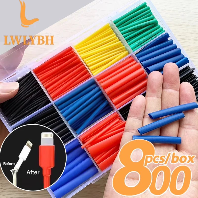 Insulation Heat-shrinkable Sheath Set Colored Thermoresistant Heat Shrink Tube Charger Cable Protector Connect Sleeved Cable