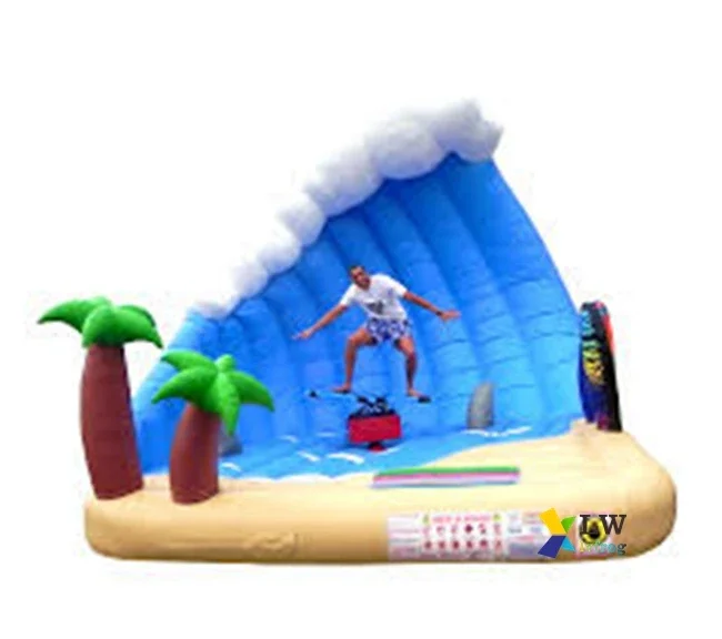 Funny surf challenge game inflatable surfboard simulation mechanical rodeo bull riding machine inflatable surfing machine