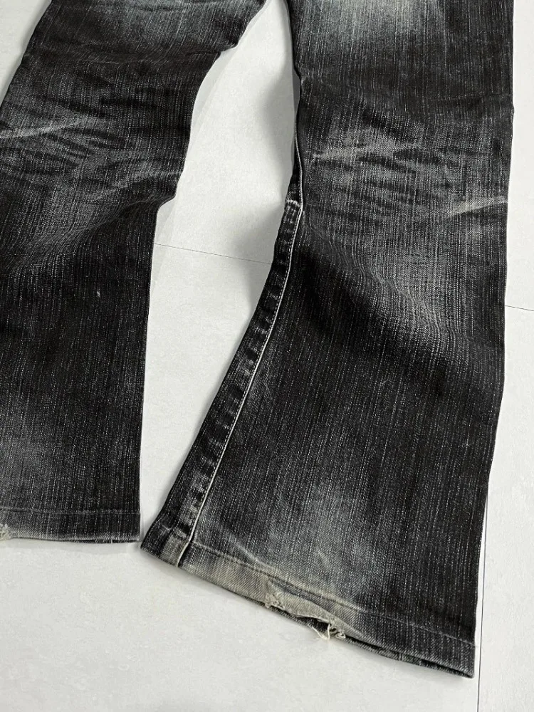 Deeptown Vintage Y2k Bootcut Jeans für Damen und Herren Distressed Flared Jeans Retro Grunge Streetwear Boyfriend-Stil Gewaschene Denim-Hosen – Detail 7