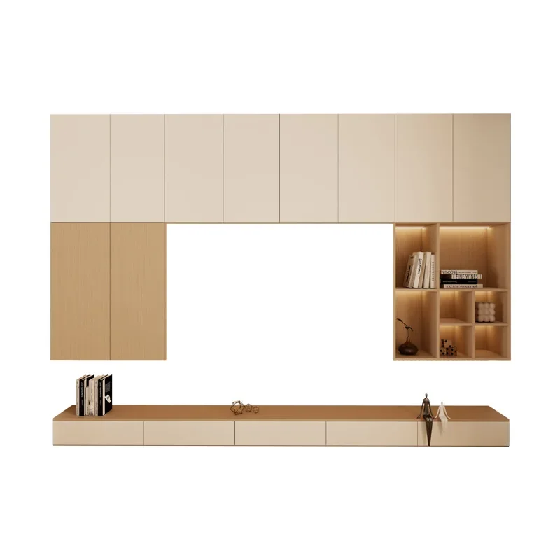 Solid Wood Hanging Tv Cabinet for Living Room Durable Build Easy to Clean Thickened Panel Stable Structure High Quality