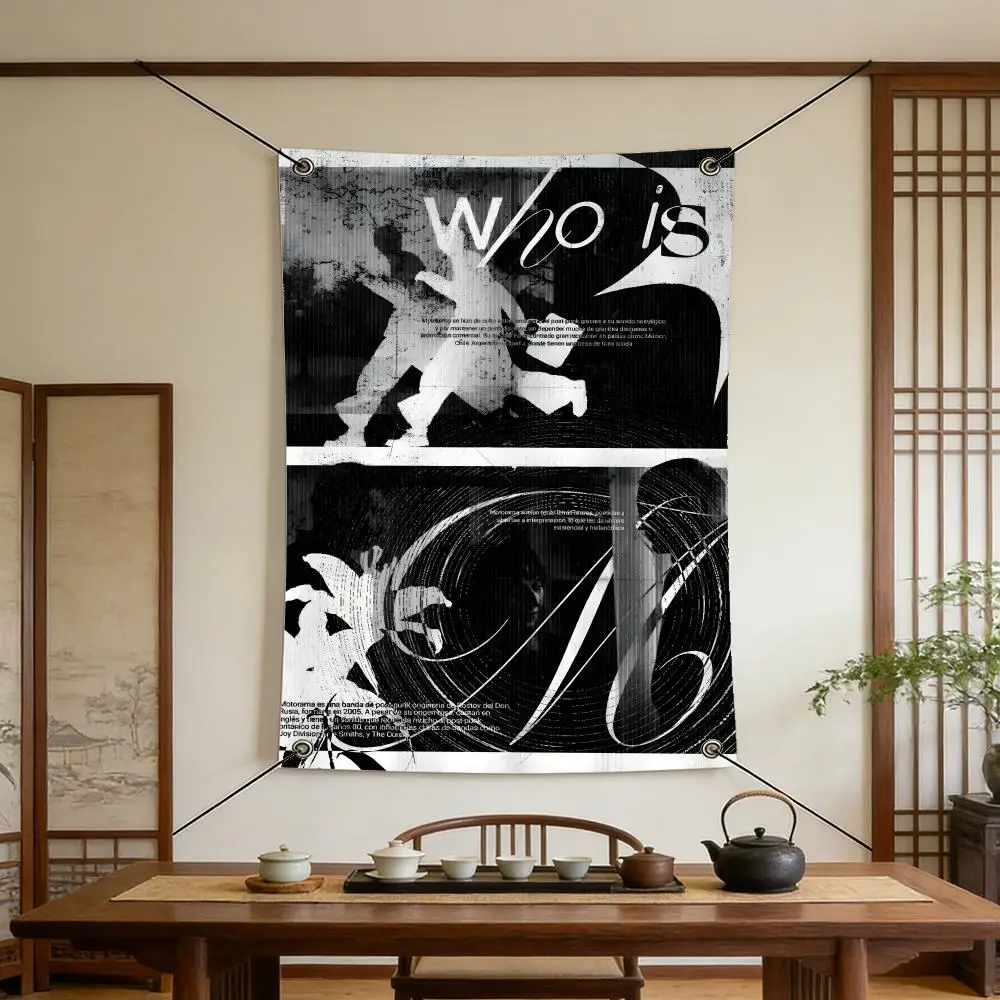 rock M-Motorama Flags Warm Home Flag 4 Grommets Wrinkle Free Indoor Outdoor