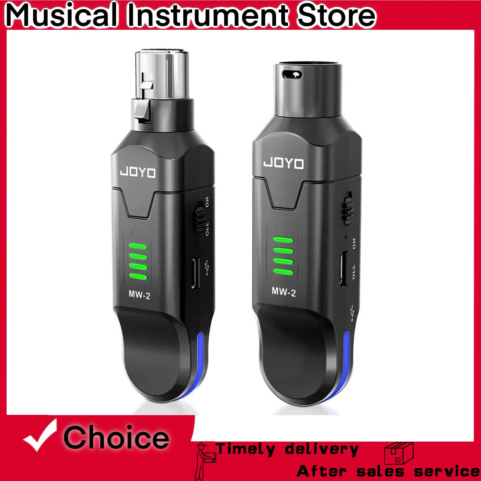 

JOYO Wireless Microphone System 2.4GHz Auto Frequency Hopping Wireless Transmitter Receiver for Moving-coil Condenser Mic