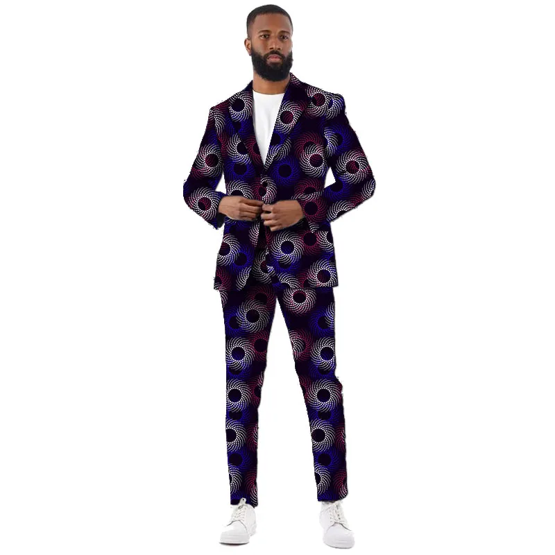 New Arrivals African Couture Party Suits Casual Men‘s Pant Set Blazers Patch Trousers Nigerian Fashion Male Wedding Garments view 5