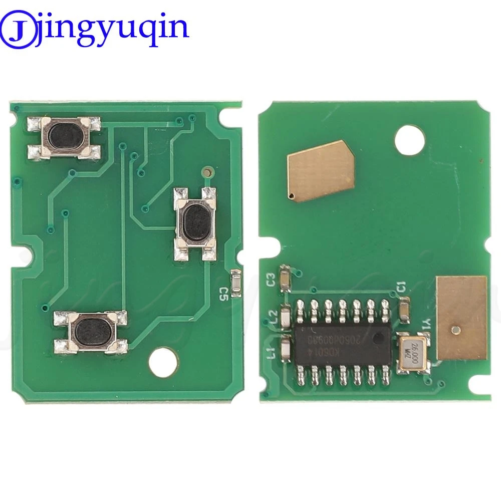 Jingyuqin-Mando a distancia con 3 botones para coche, llave para vehículo, completa con chip 4D60 ID63, con frecuencia de 315MHz a 433MHz para Ford