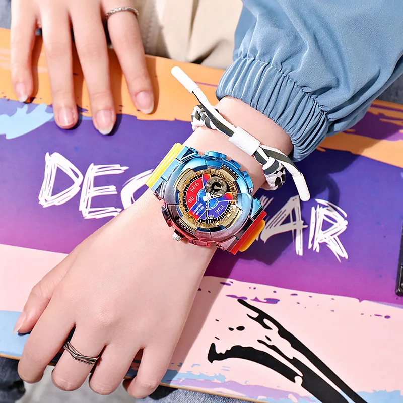 YIKAZE-Montre de sport étanche pour enfants, pour garçons et filles, bracelet en silicone, à quartz, écoliers, cool