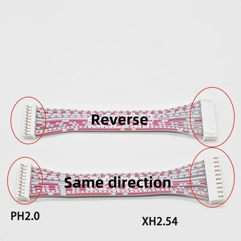 10PCS 2468 26AWG Red/White Row Cable, PH2.0 to XH2.54 Double-head Electronic Terminal Wire