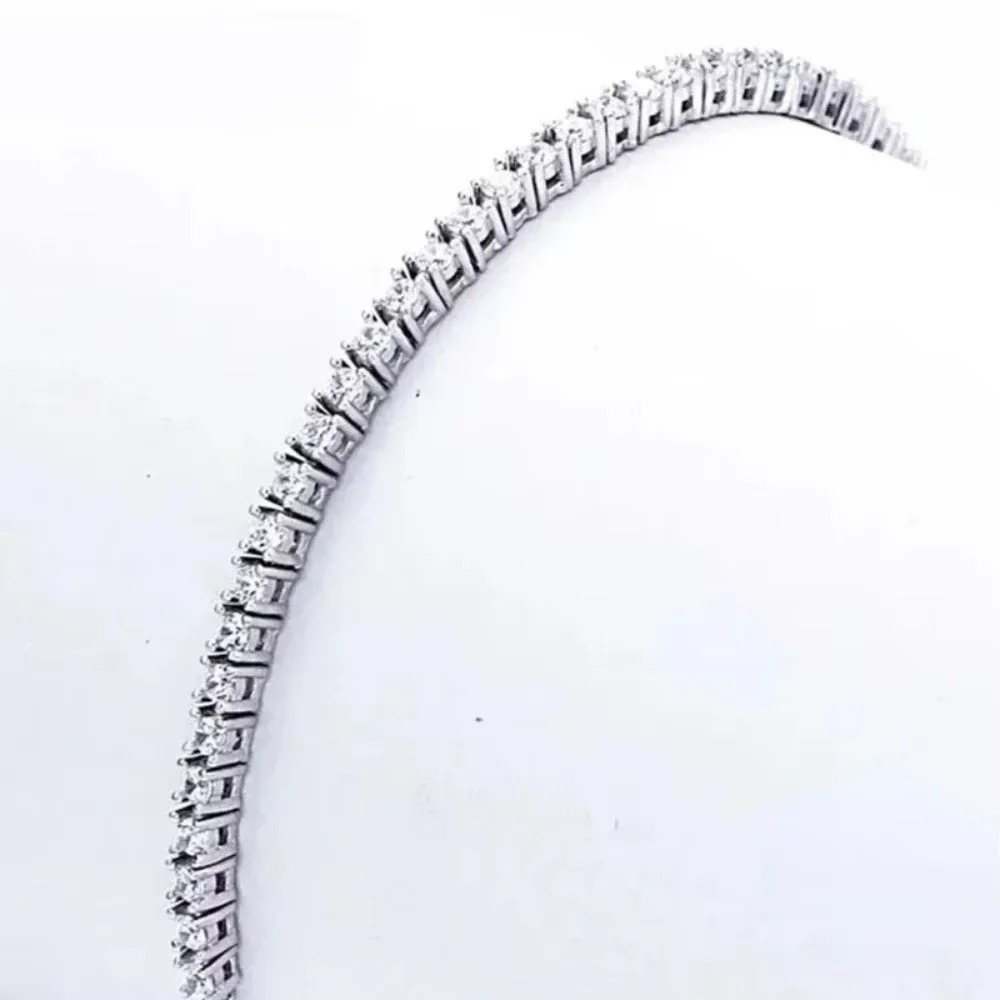 925 Sterling Silver Bracelet 16CM To 19CM Tennis Bracelet 2.5MM Zirconia Anniversary Gift image 2