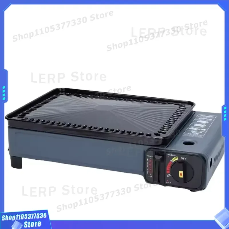 Foldable Portable Gas Stove for Outdoor BBQ Windproof Iron Propane Butane Grill with Automatic Tray Simple Style Lightweight