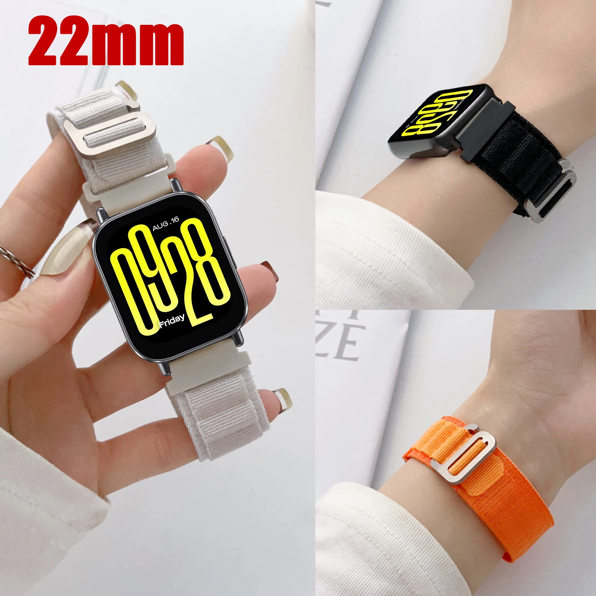 حزام نايلون جبال الألب لساعة Redmi 5 Active/5 Lite 22 مللي متر سوار بديل لساعة Xiaomi Redmi 3 Active/3 Lite سوار رياضي