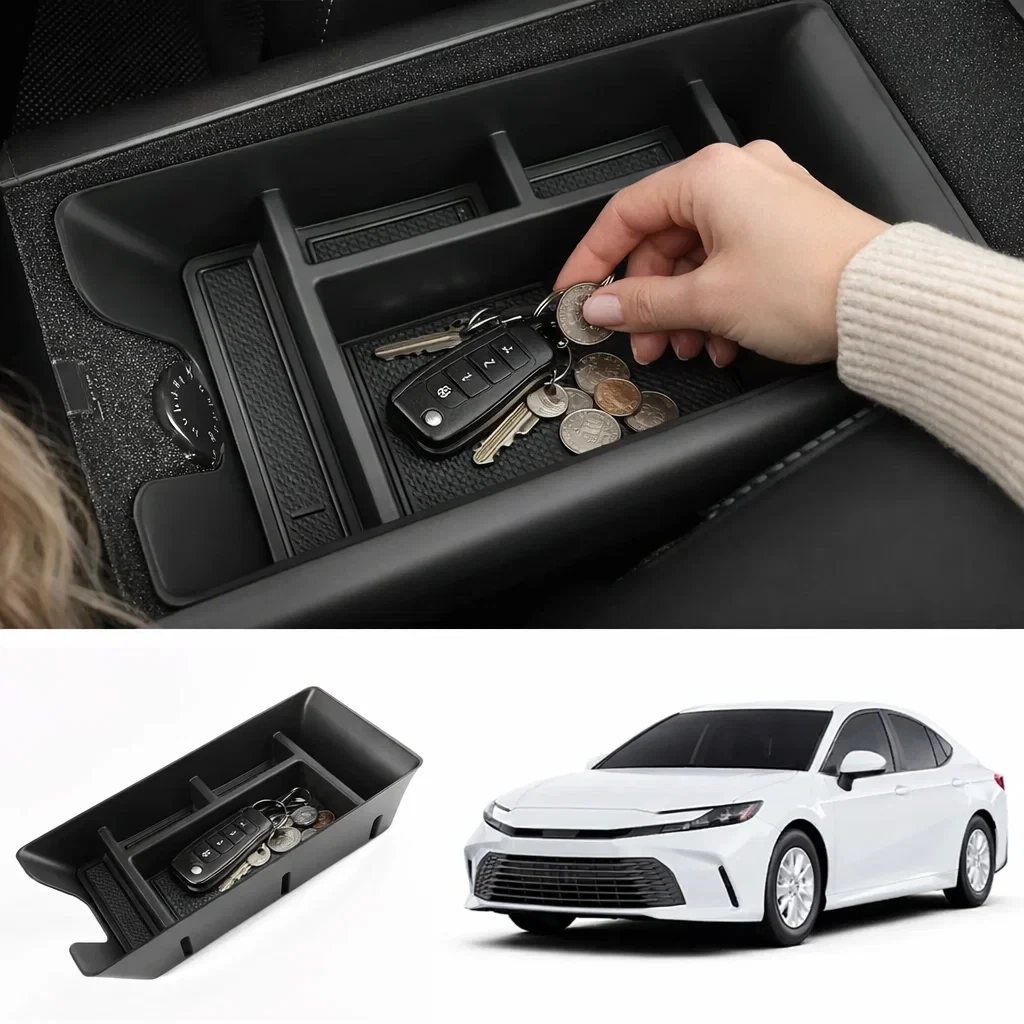 

For Toyota Camry XV80 2025 2026 LE/SE/XLE/XSE Custom Fit Center Console Tray Anti-Slip Armrest Organizer With Divider Accessory