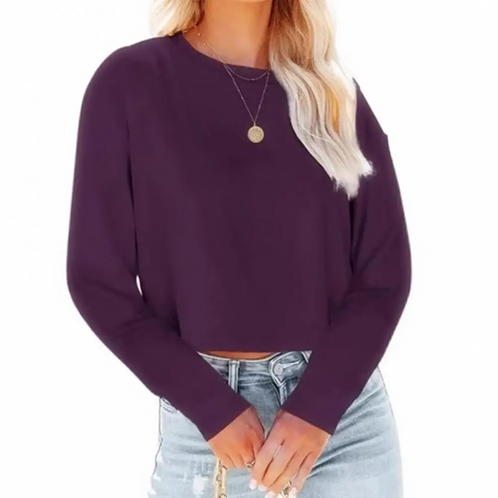 

Женская футболка больших размеров 2026: Модная, элегантная, для офиса и повседневной носки, свободного кроя, с круглым вырезом, с длинным рукавом, 80% хлопок