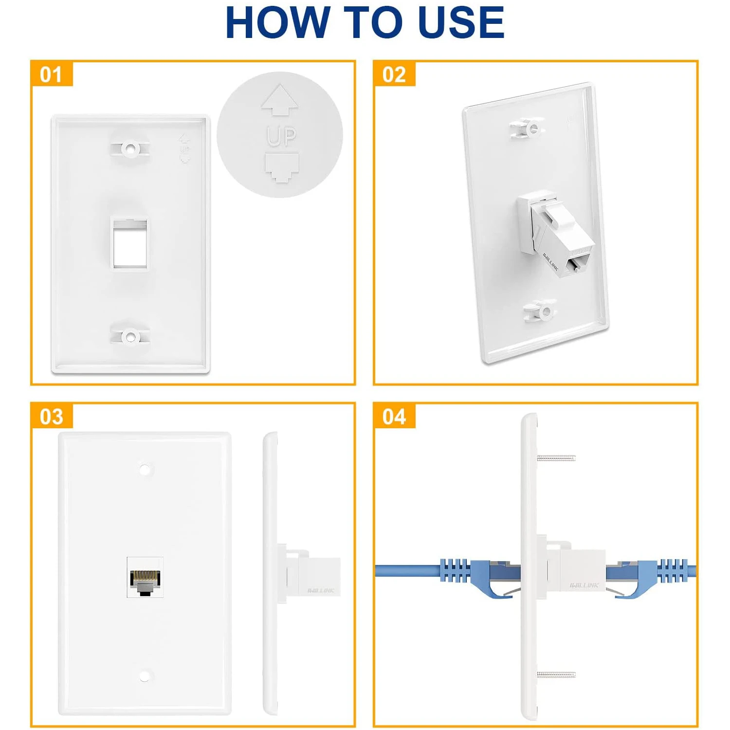 ZoeRax Keystone Jack Wandplatte USA Faceplate, Low-Profile-Ethernet-Wandplatte, Einzel-Gang-Faceplate für Keystone-Koppler – 1 Stück – Detail 5
