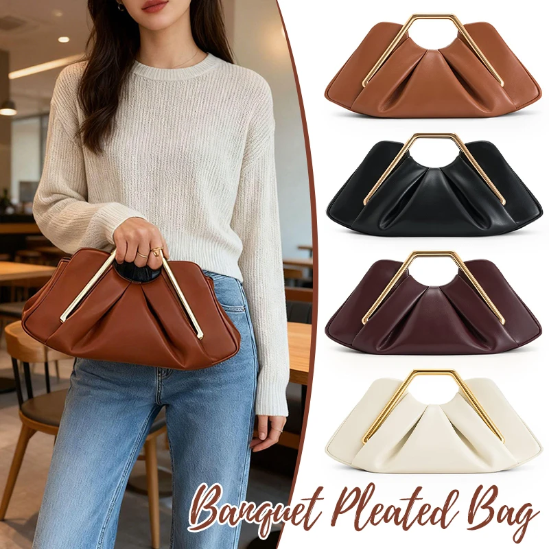 حقيبة هوبو فاخرة من الجلد البني الناعم للنساء حقيبة كروس كلاود كلاود وحقيبة كلاتش مع جيب للهاتف، حقيبة كتف بمشبك مصمم #1