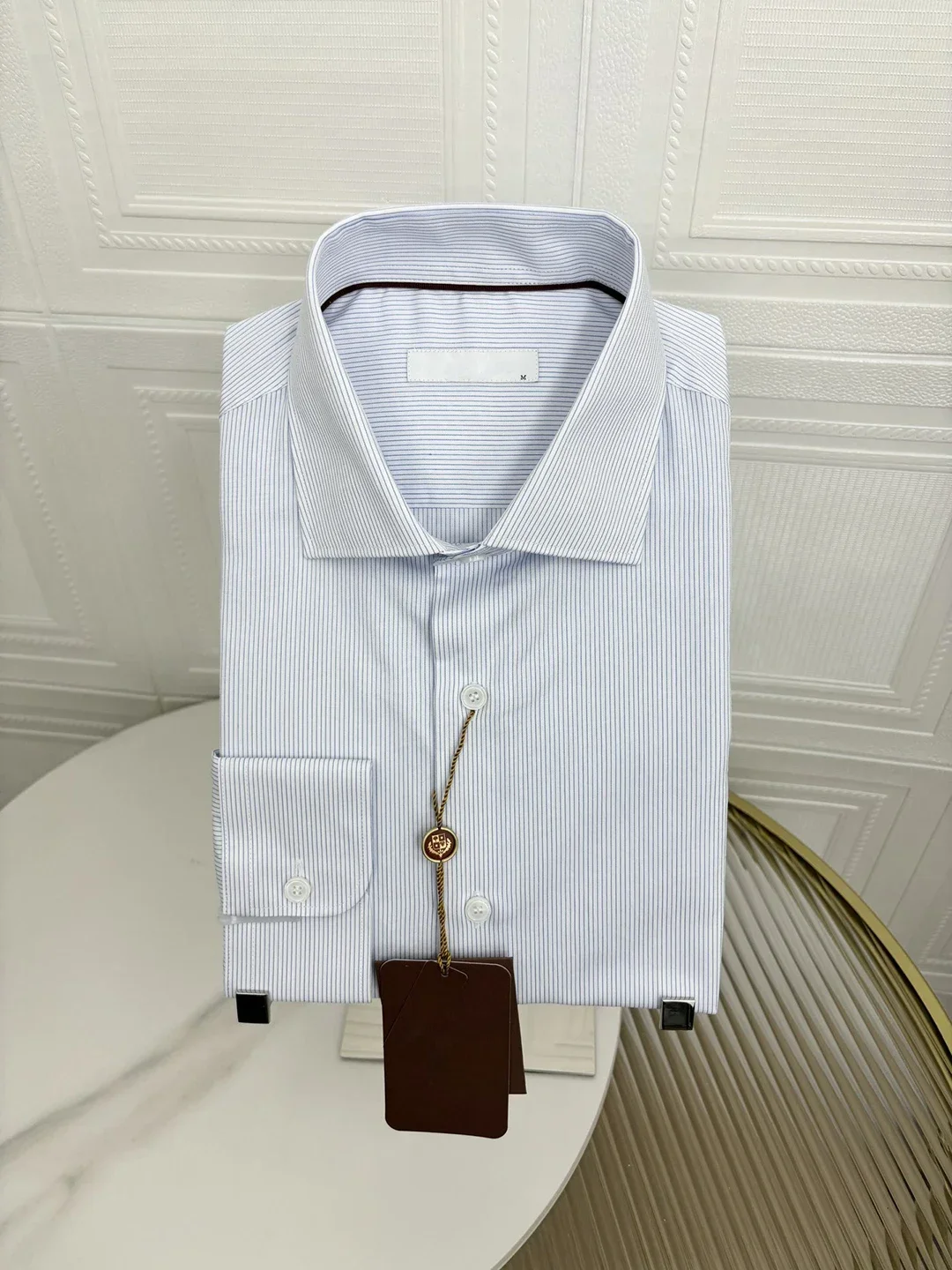 BLLIYOSS Shirt Men New Solid Color Business Casual High-quality Striped Short sleeved shirt Old Money Simplicity Advanced fabric