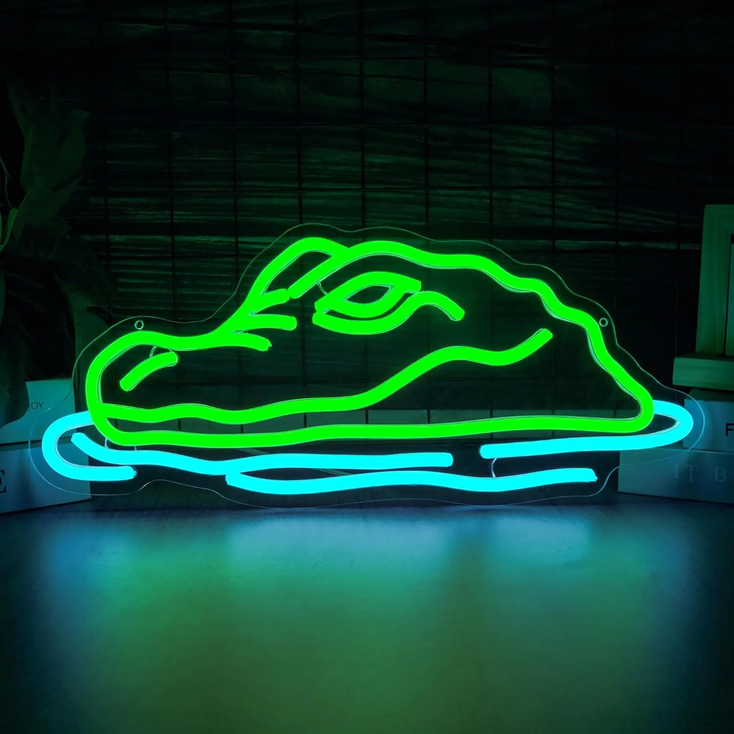  Crocodile Head LED Neon Sign USB Powered Neon Light Bar Man Cave Garage Bedroom Wild Animal Themed Wall Decor Atmosphere Lamp