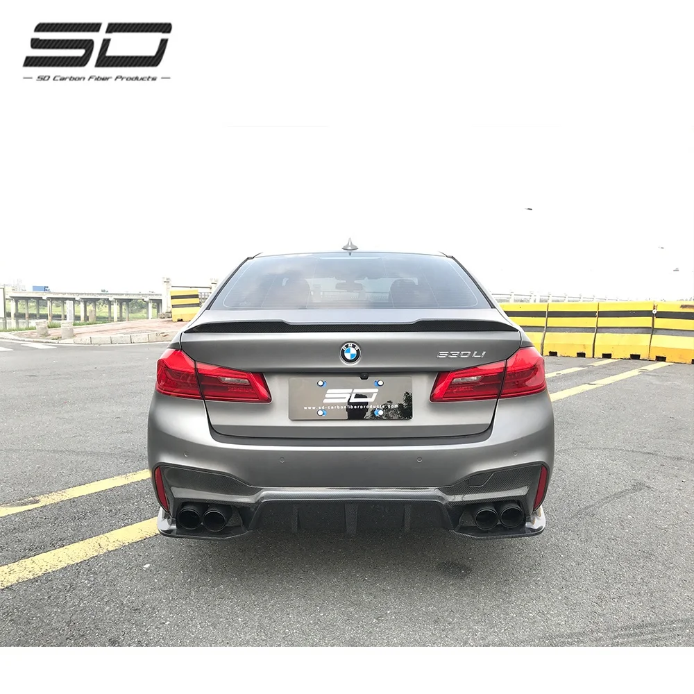 For 5 series 3 D Style Dry Carbon Fiber Rear Bumper Diffuser  Rear Lip Rear Bumper Corner For 5 Series G30 G38