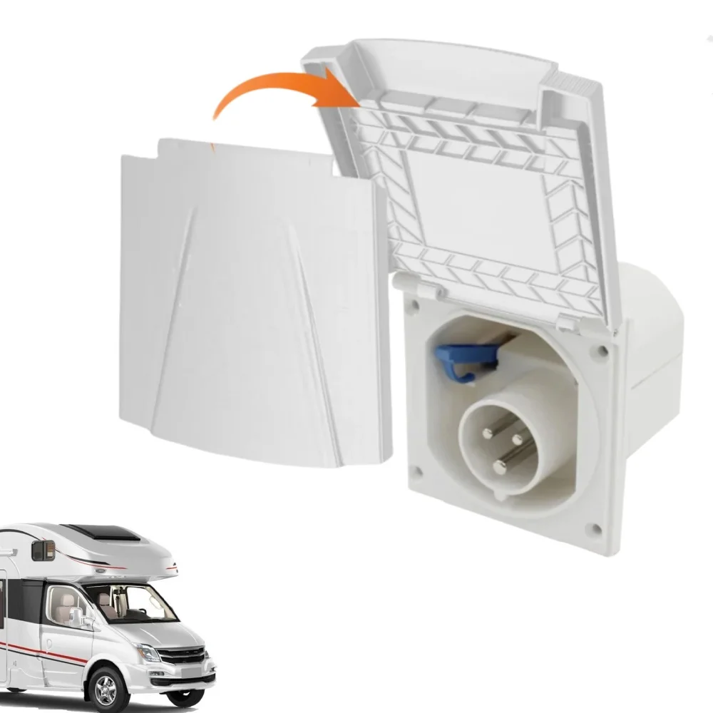 1PC Motorhome Replacement Cover For External Power Socket Waterproof For RV Caravan Trailer Power Outlet Power Interface