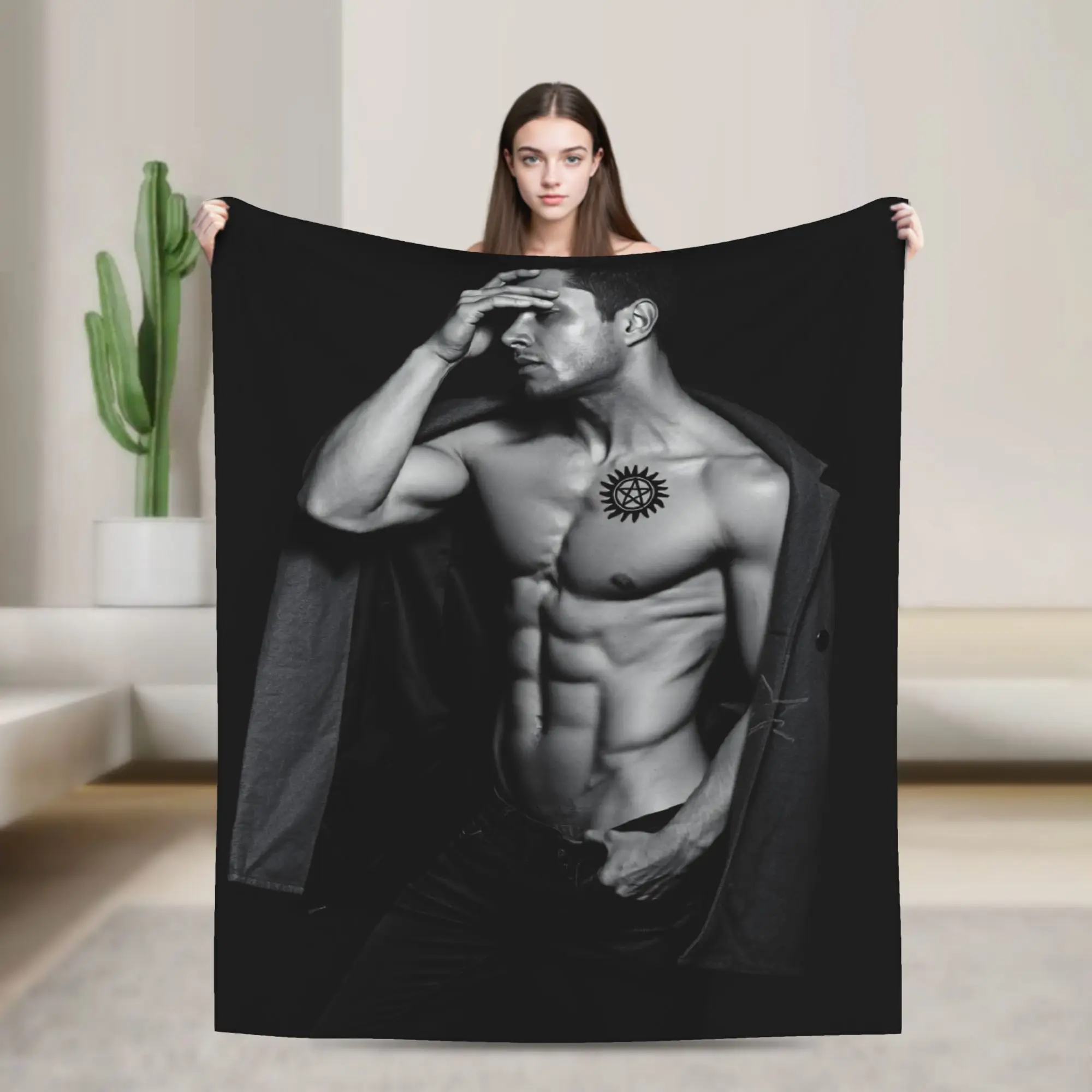 Sam Winchester Supernatural Blanket Quality Soft Cozy  Bedding Throws Autumn Picnic Chair Sofa Bed Funny Bedspread