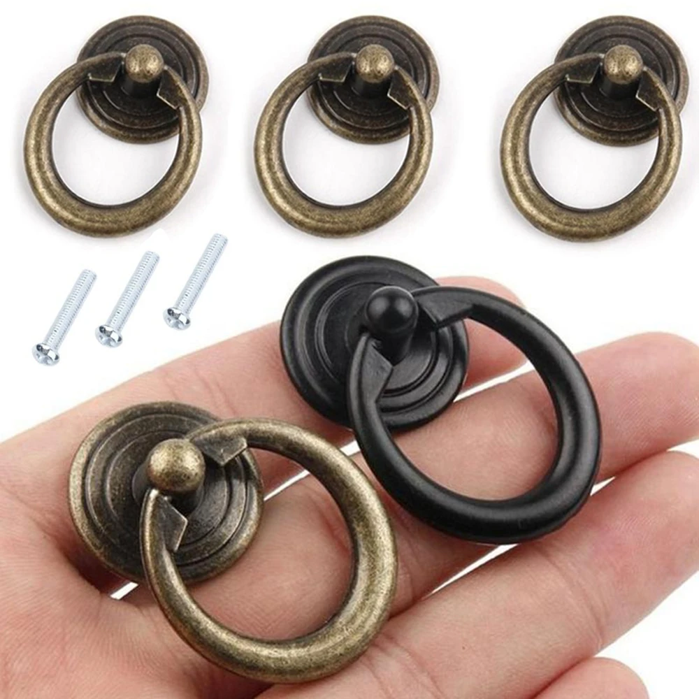 Cabinet Knobs Drop Ring Hardware Pulls Handles for Wood Case Furniture Handles Cabinet Ring Pulls Drawer Pulls Ring Handles