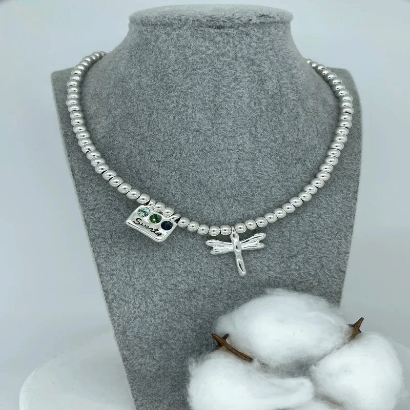 

High Beauty Personalized Color Crystal Dragonfly Blessing Brand Necklace Good Luck Accessories Romantic Gift