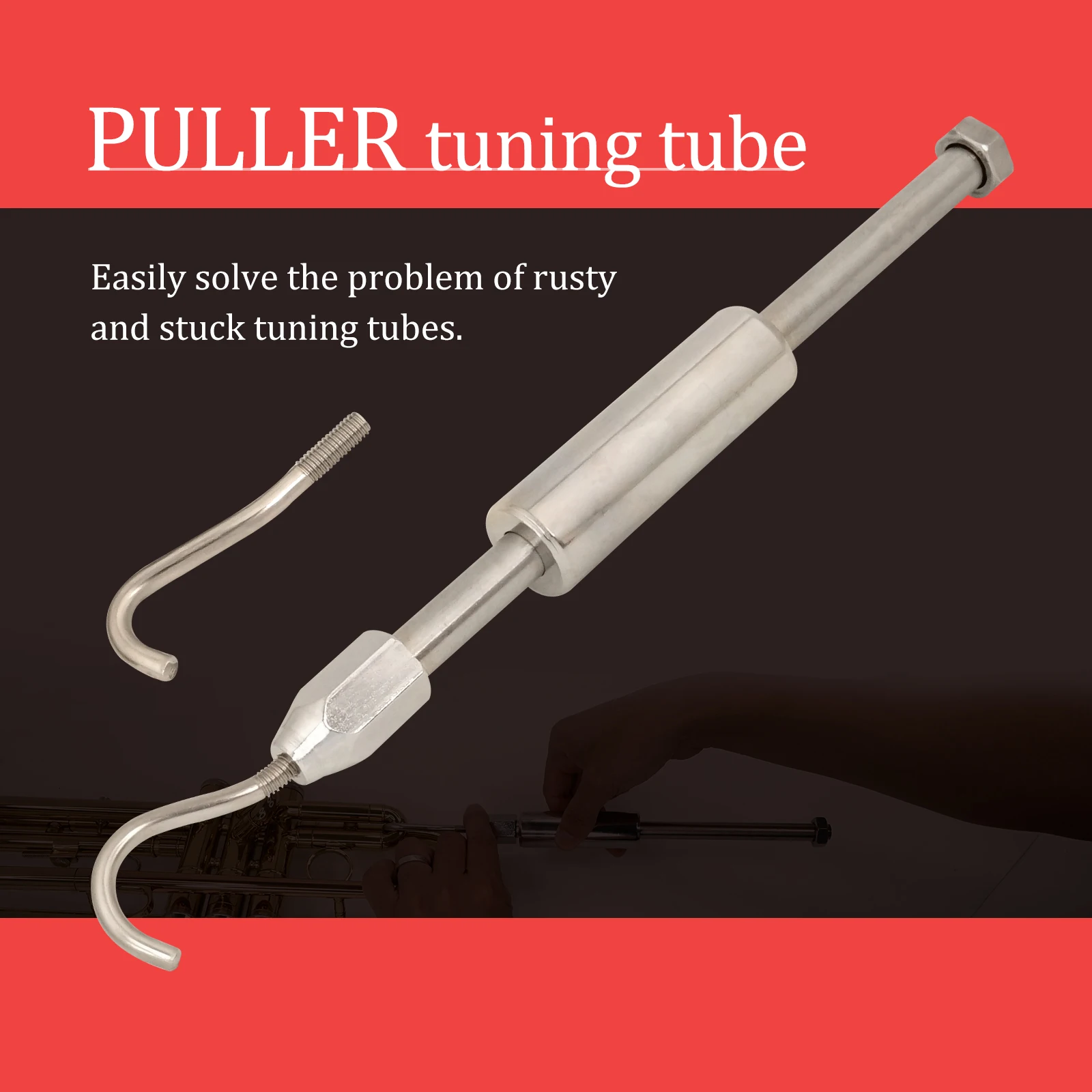 Trumpet Tuning Tube Extractor Brass Instrument Tuning Tube Extractor Easily Removes Stuck or Rusted Tuning Tubes