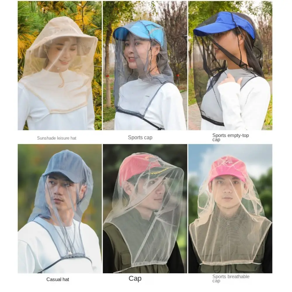 Fishing Cap Anti Mosquito Bug Insect Bee Net Mesh Head Face Mask Hat Net Cover Travel Outdoor Camping Equipment Car Accessories