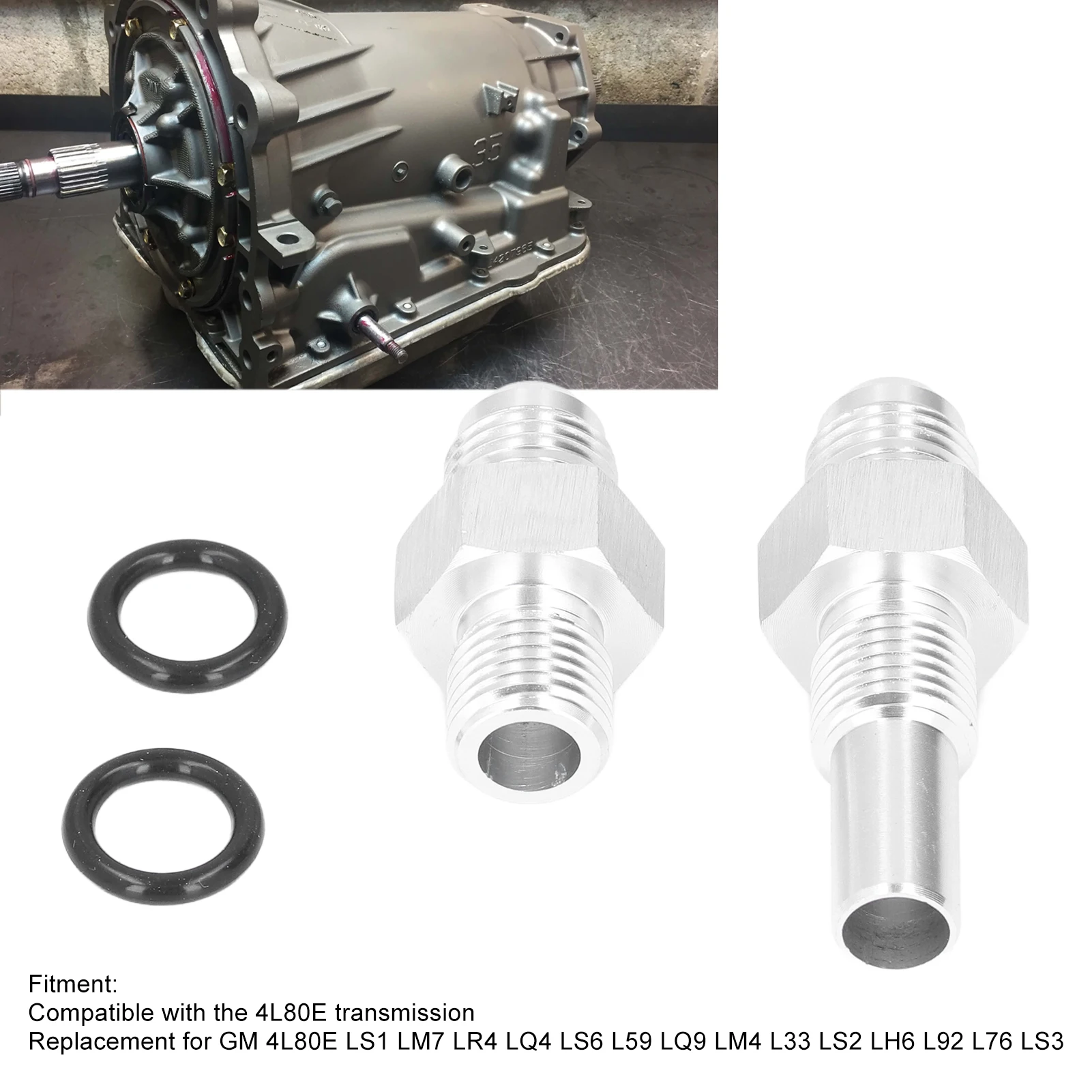 

551124 Transmission Cooler Adapter Fittings Front Rear Port ‑6AN 6AN 551124 for GM 4L80E LS1 LM7 LR4 LQ4 LS6 L59 LQ9