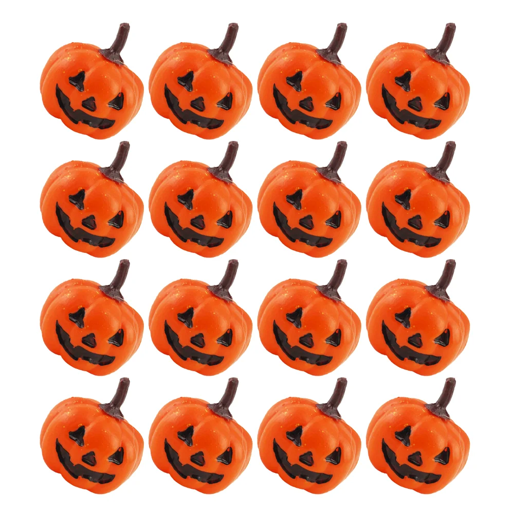 16 Pcs Fall Decor Artificial Pumpkin Home Plastic Small Pumpkins for Party Autumn Orange Thanksgiving Day Decoration