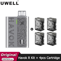 Original Uwell Havok R Pod Kit 22W Vape with 950mAh Battery + 4pcs Extra 3ml Pod Cartridge 0.6ohm E Cigarette Vaporizer Optional