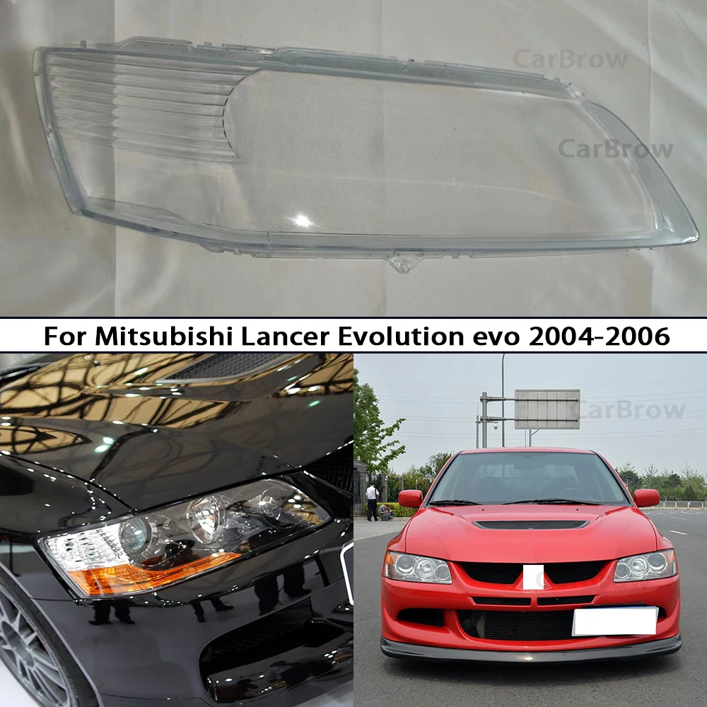 A pair For Mitsubishi Lancer Evolution 9th Generation evo 2004-2006 2pcs Front Headlamp Cover Lamp Shade Headlight Shell Lens