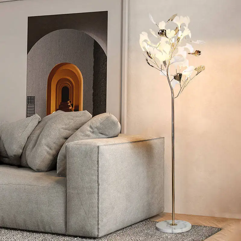 French pastoral living room villa floor lamp bedroom study model room Internet celebrity floor lamp hotel light luxury vertical