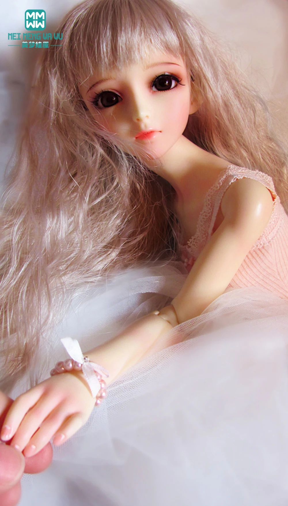 BJD Doll Clothes 58--60cm 1/3 DD SD Toy Ball Joint Doll Fashion Pink Three-Piece Set