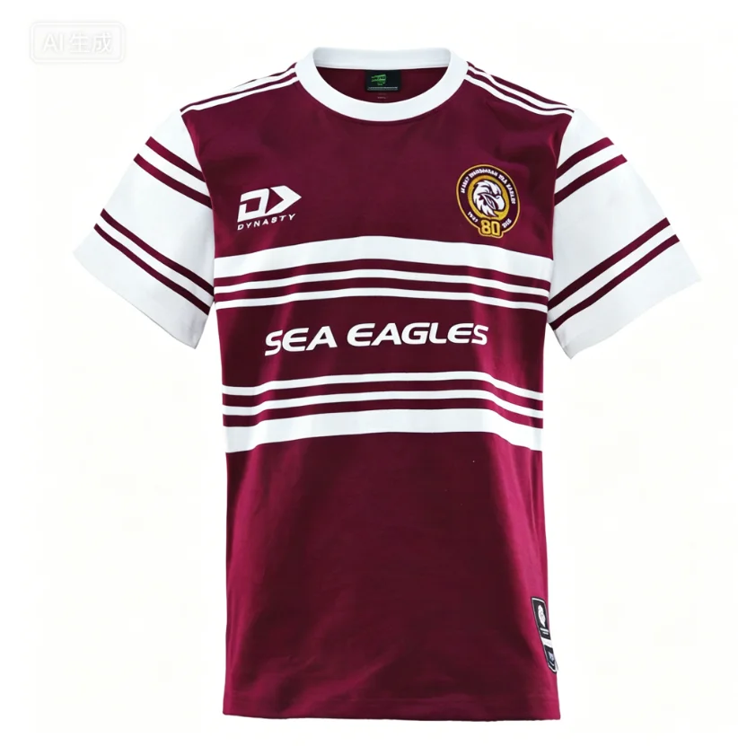 2026 New Manly Sea Eagles Dynasty 80th Anniversary Rugby Jersey Family Matching Y2K T-shirt Suitable for Daily and Training Wear